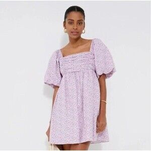 Tuckernuck Hyacinth‎ House Purple Floral Bartlett Mini Dress XL NEW